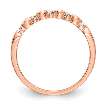 14K Rose Gold Real Diamond Band