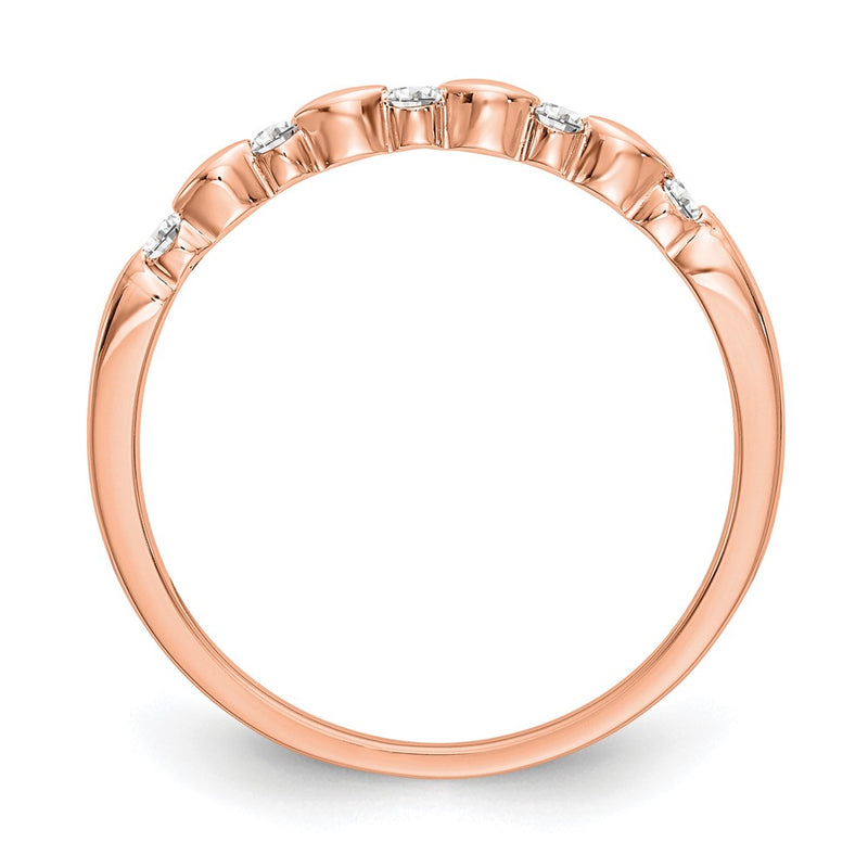14K Rose Gold Real Diamond Band
