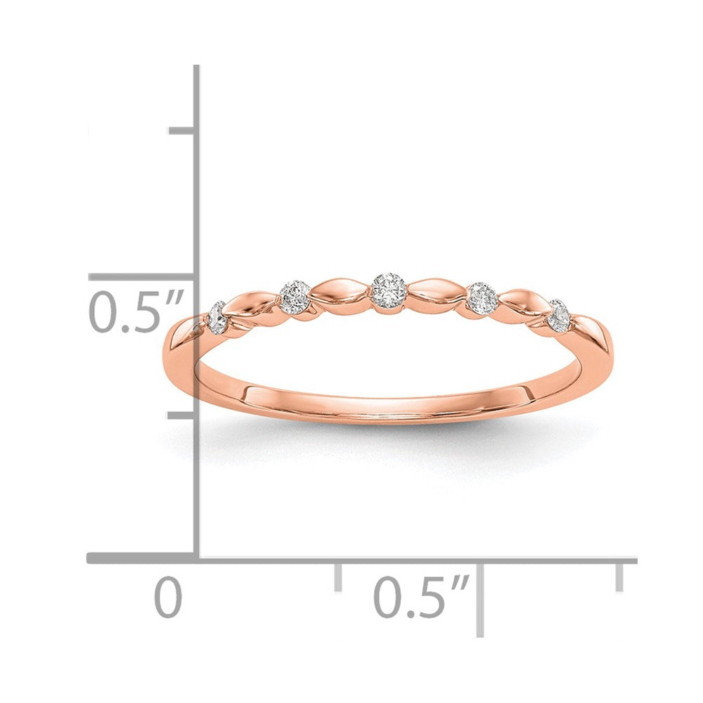 14K Rose Gold Real Diamond Band