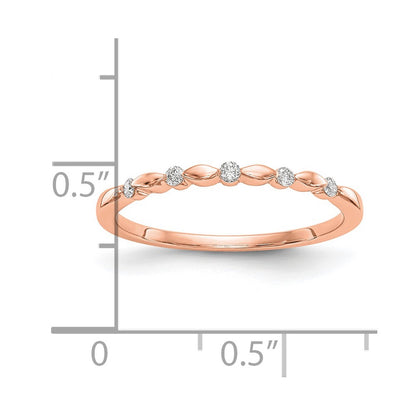 14K Rose Gold Real Diamond Band