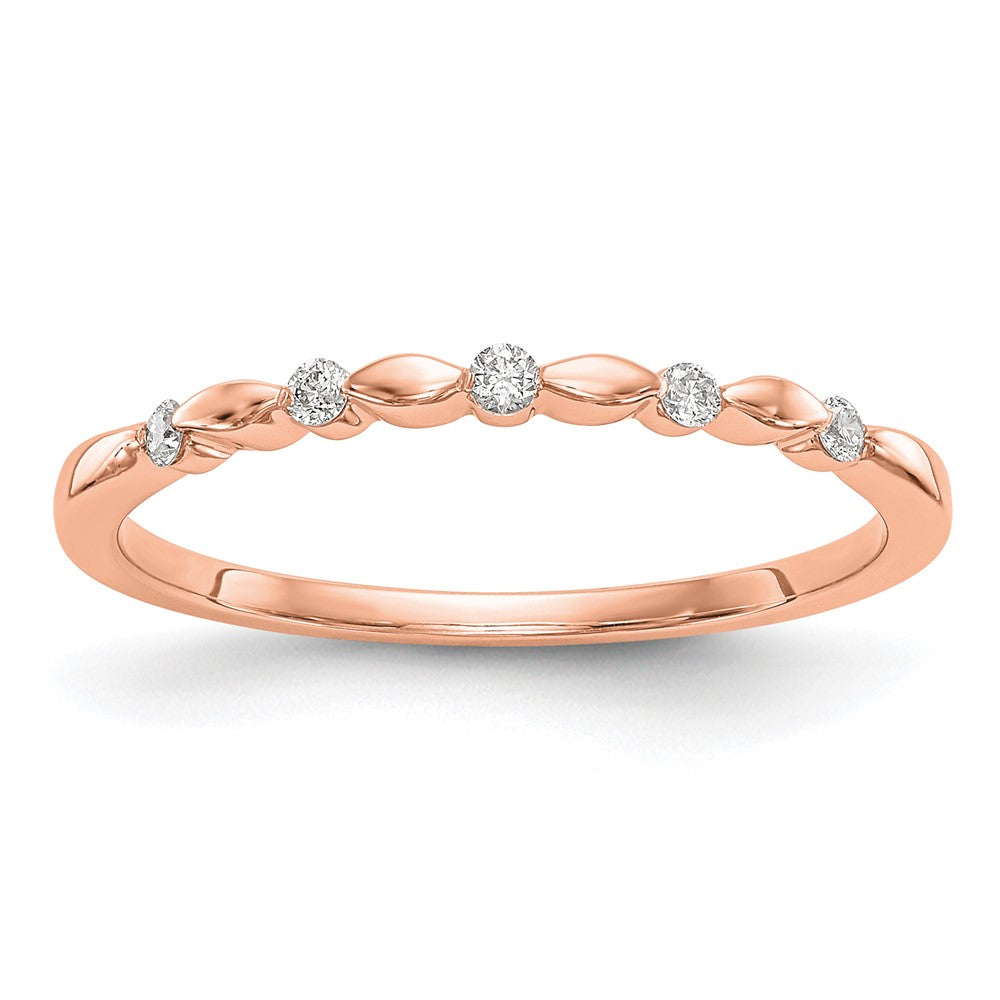 14K Rose Gold Real Diamond Band