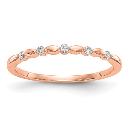 14K Rose Gold Real Diamond Band
