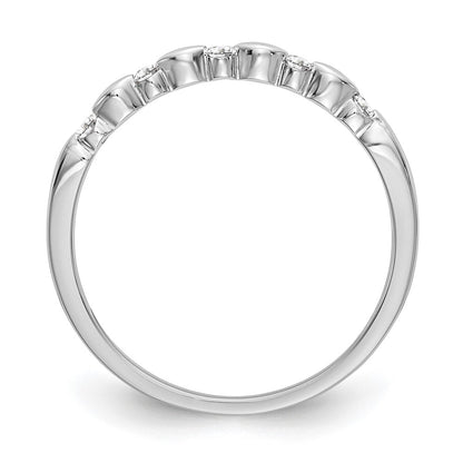 0.08ct. CZ Solid Real 14K White Gold Wedding Band Ring