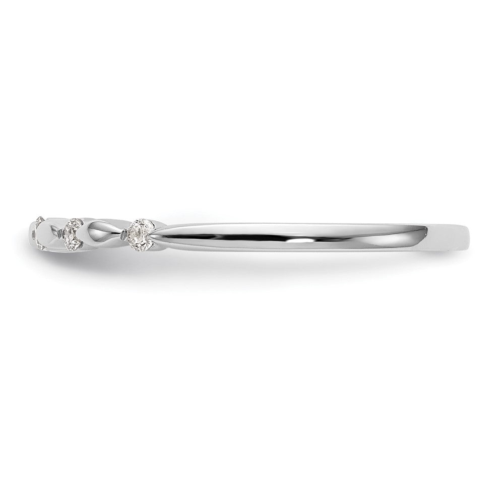 0.08ct. CZ Solid Real 14K White Gold Wedding Band Ring