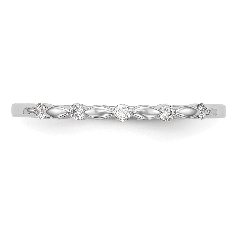 0.08ct. CZ Solid Real 14K White Gold Wedding Band Ring