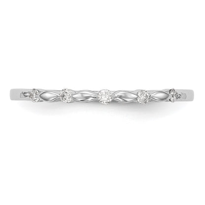 0.08ct. CZ Solid Real 14K White Gold Wedding Band Ring