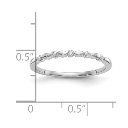 0.08ct. CZ Solid Real 14K White Gold Wedding Band Ring