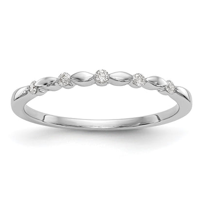 0.08ct. CZ Solid Real 14K White Gold Wedding Band Ring
