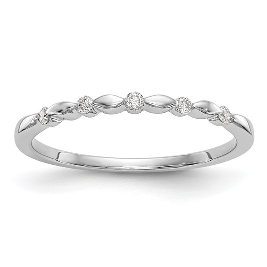 0.08ct. CZ Solid Real 14K White Gold Wedding Band Ring