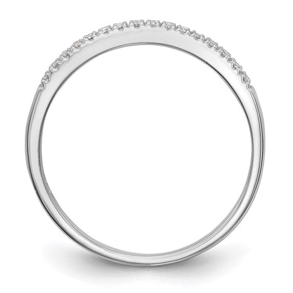 14K White Gold Real Diamond Band