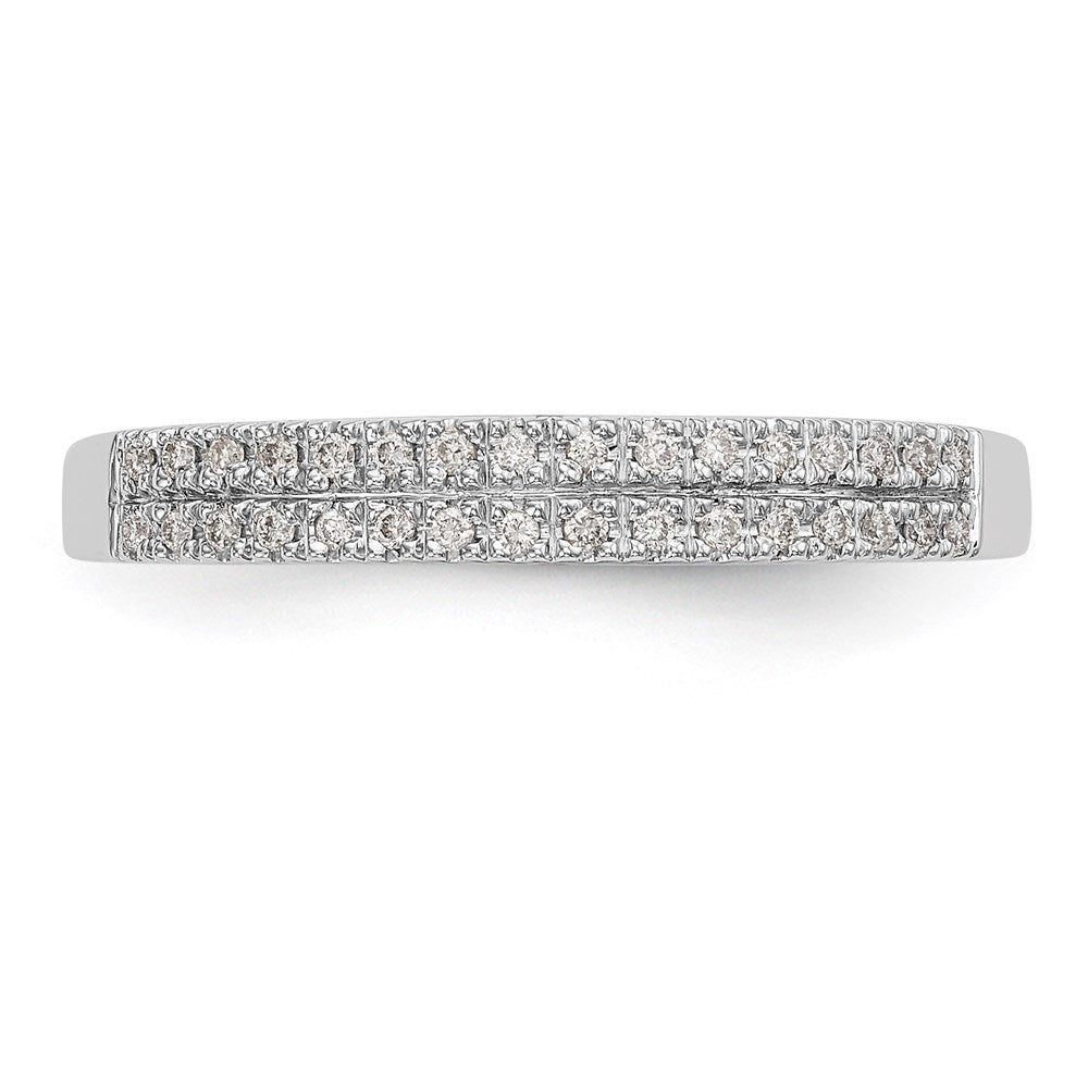 14K White Gold Real Diamond Band