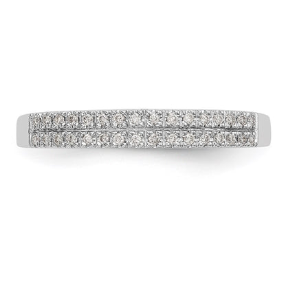 14K White Gold Real Diamond Band