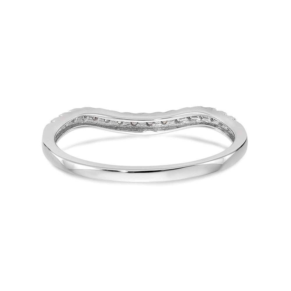 14K White Gold Real Diamond Band