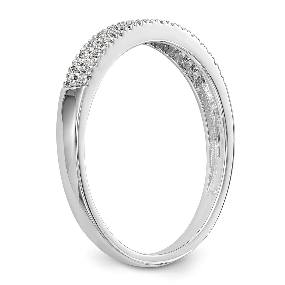 14K White Gold Real Diamond Band