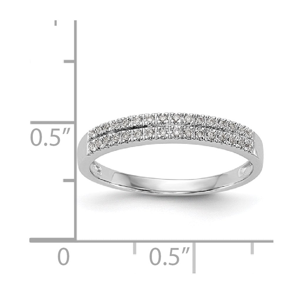 14K White Gold Real Diamond Band