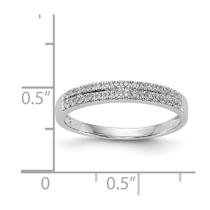 14K White Gold Real Diamond Band