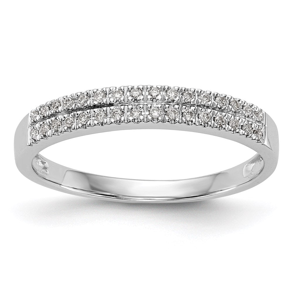 14K White Gold Real Diamond Band