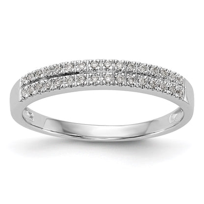 14K White Gold Real Diamond Band