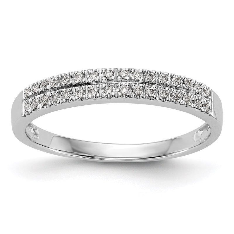 14K White Gold Real Diamond Band