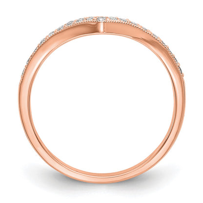 14K Rose Gold Real Diamond Band
