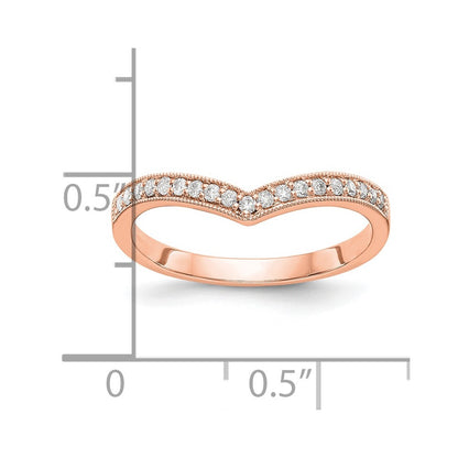 14K Rose Gold Real Diamond Band