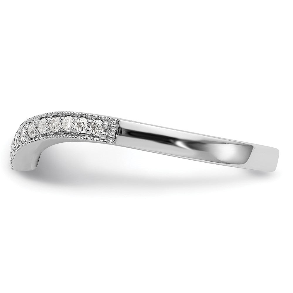 0.14ct. CZ Solid Real 14K White Gold Wedding Band Ring