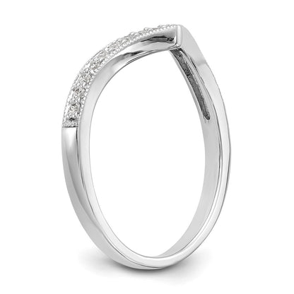 0.14ct. CZ Solid Real 14K White Gold Wedding Band Ring