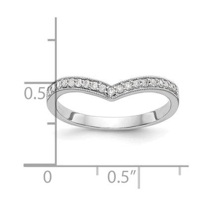 0.14ct. CZ Solid Real 14K White Gold Wedding Band Ring