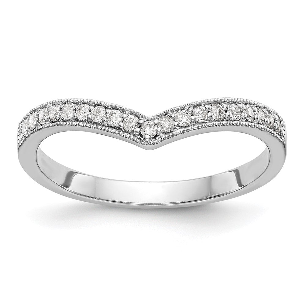 0.14ct. CZ Solid Real 14K White Gold Wedding Band Ring