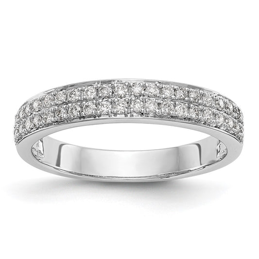 0.30ct. CZ Solid Real 14K White Gold Wedding Band Ring