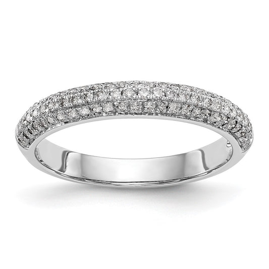 0.34ct. CZ Solid Real 14K White Gold Wedding Band Ring