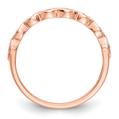 14K Rose Gold Real Diamond Band