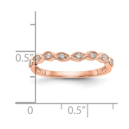 14K Rose Gold Real Diamond Band