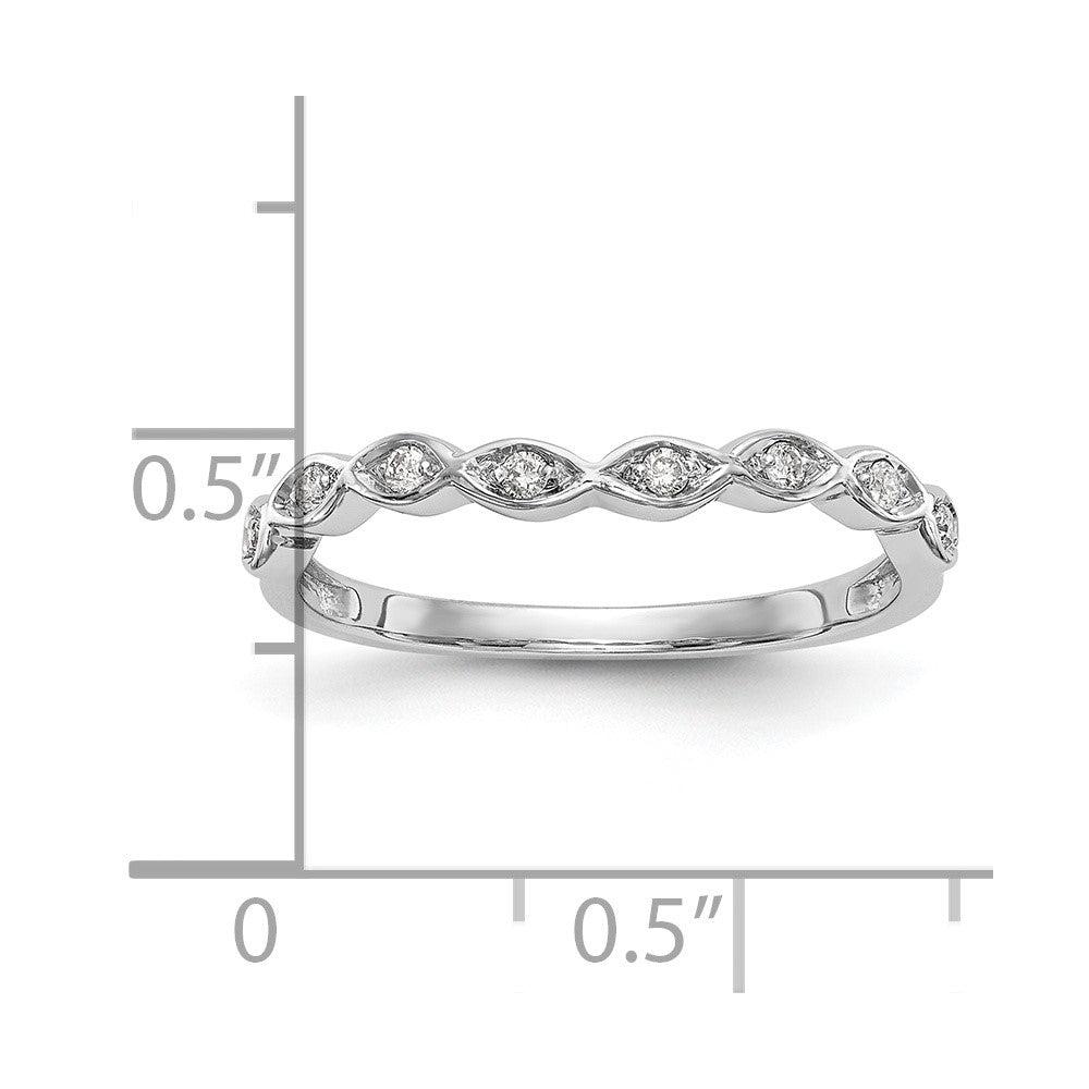 0.08ct. CZ Solid Real 14K White Gold Wedding Band Ring