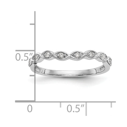 0.08ct. CZ Solid Real 14K White Gold Wedding Band Ring