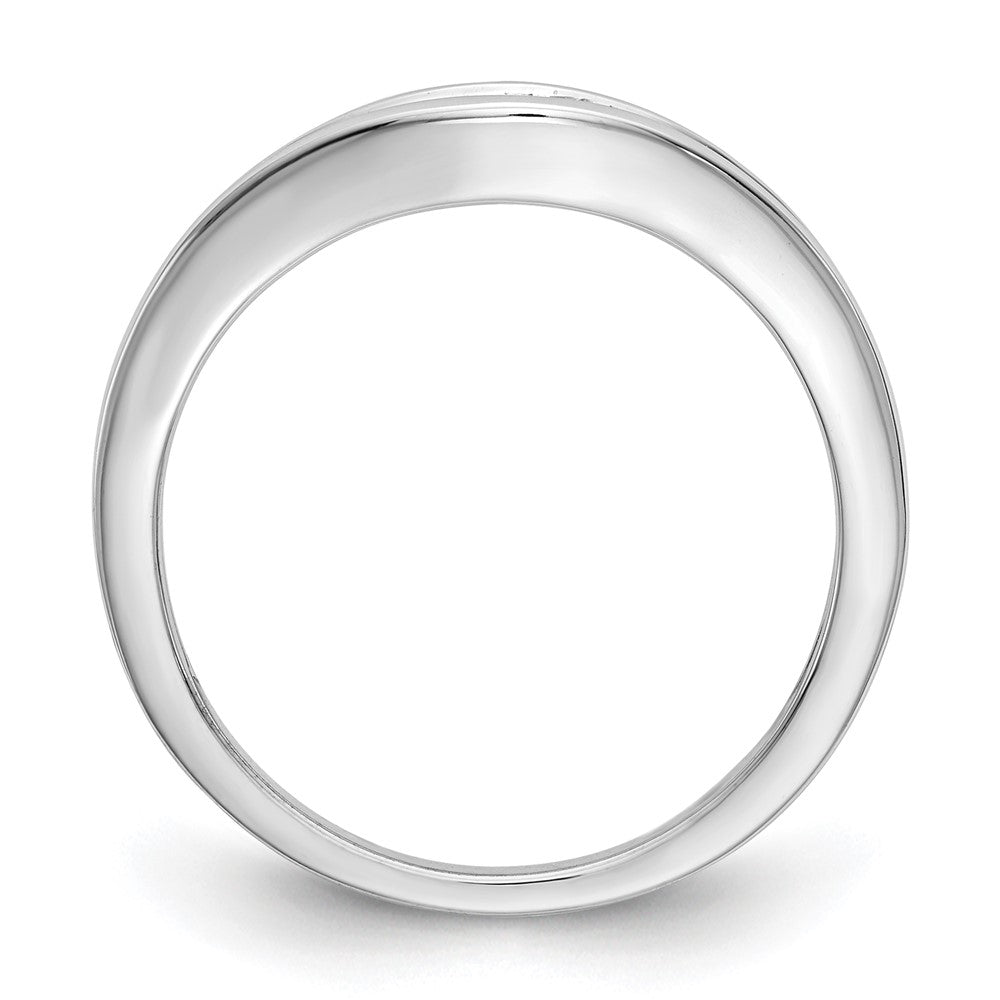 14K White Gold Real Diamond Band