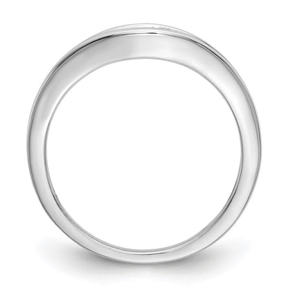 14K White Gold Real Diamond Band