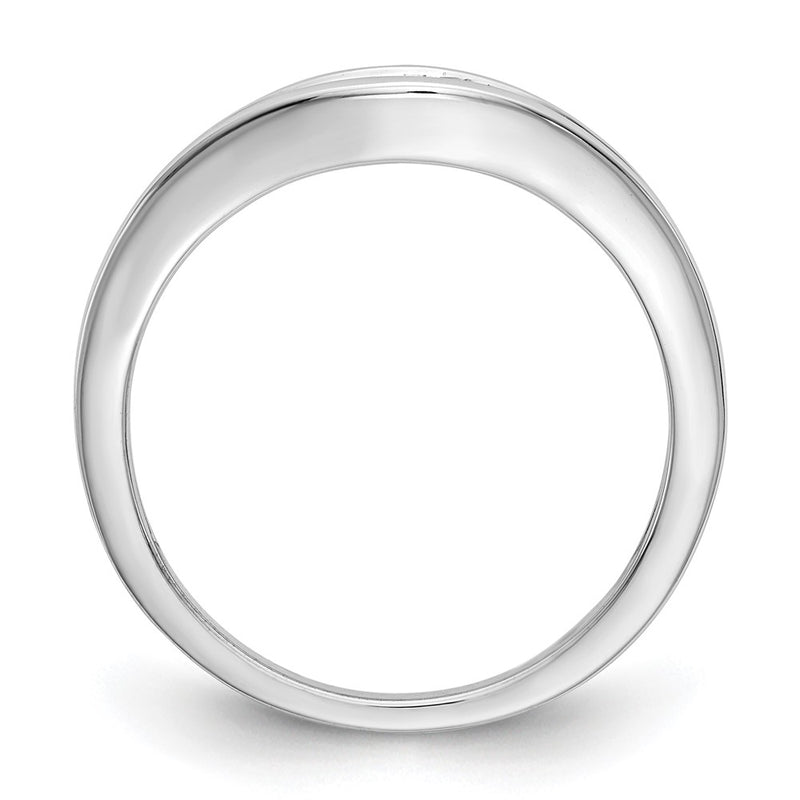 14K White Gold Real Diamond Band
