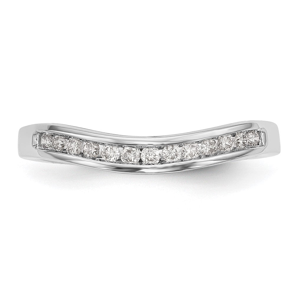 14K White Gold Real Diamond Band