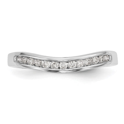 14K White Gold Real Diamond Band