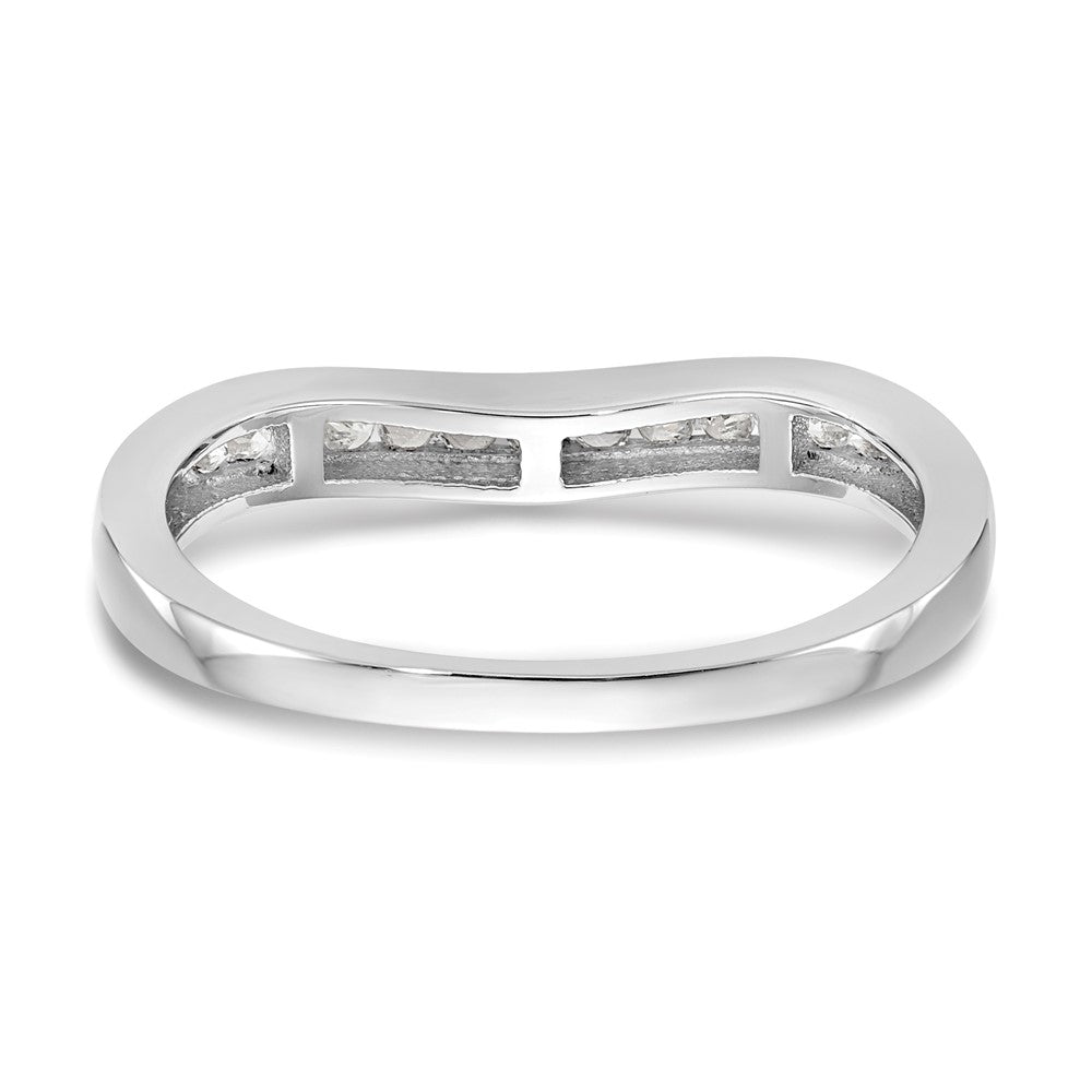 14K White Gold Real Diamond Band
