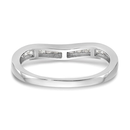 14K White Gold Real Diamond Band