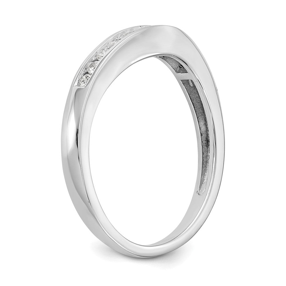 14K White Gold Real Diamond Band