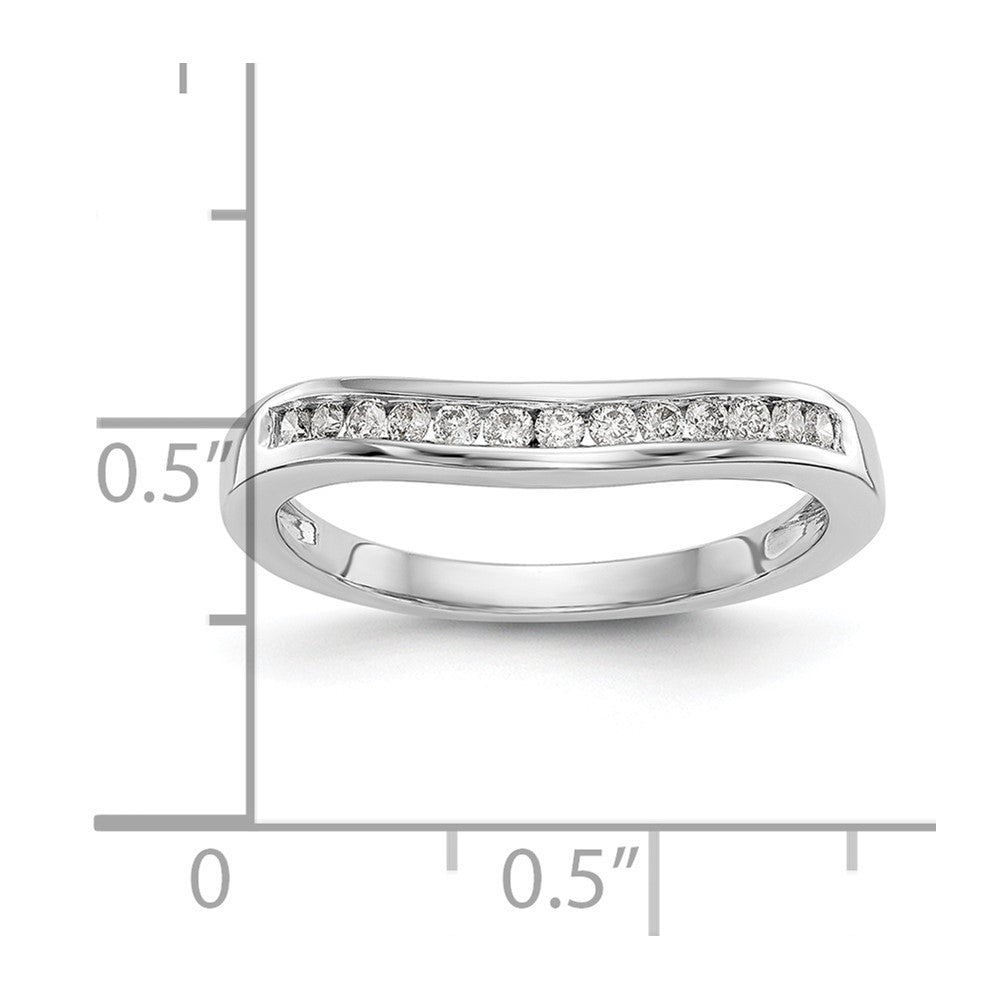 14K White Gold Real Diamond Band