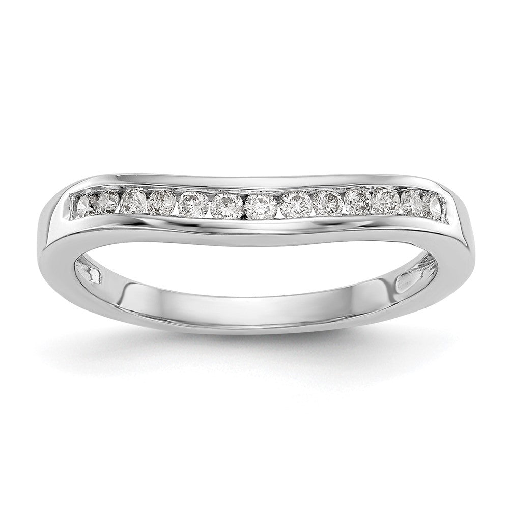 14K White Gold Real Diamond Band