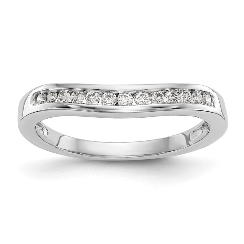 14K White Gold Real Diamond Band