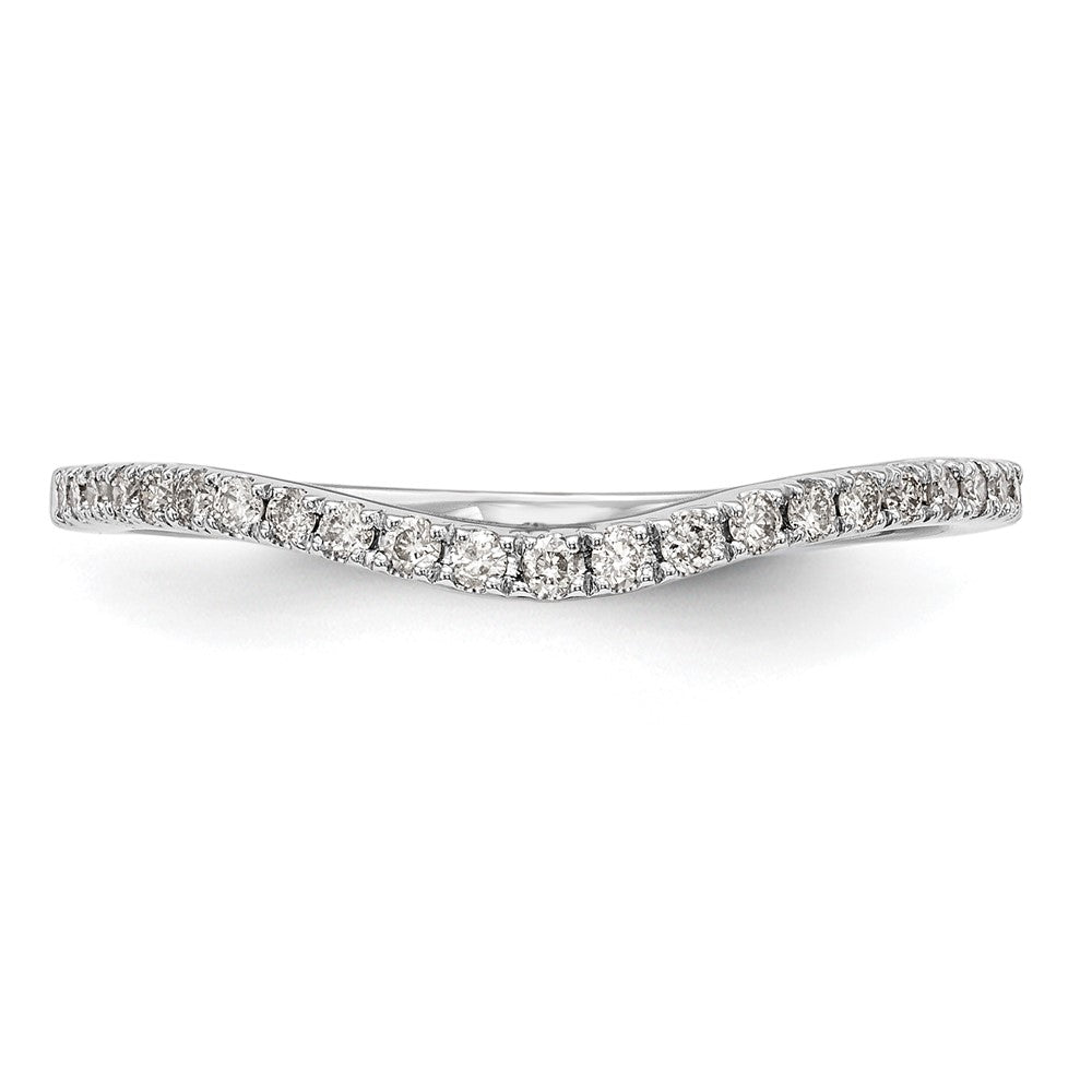 14K White Gold Real Diamond Band