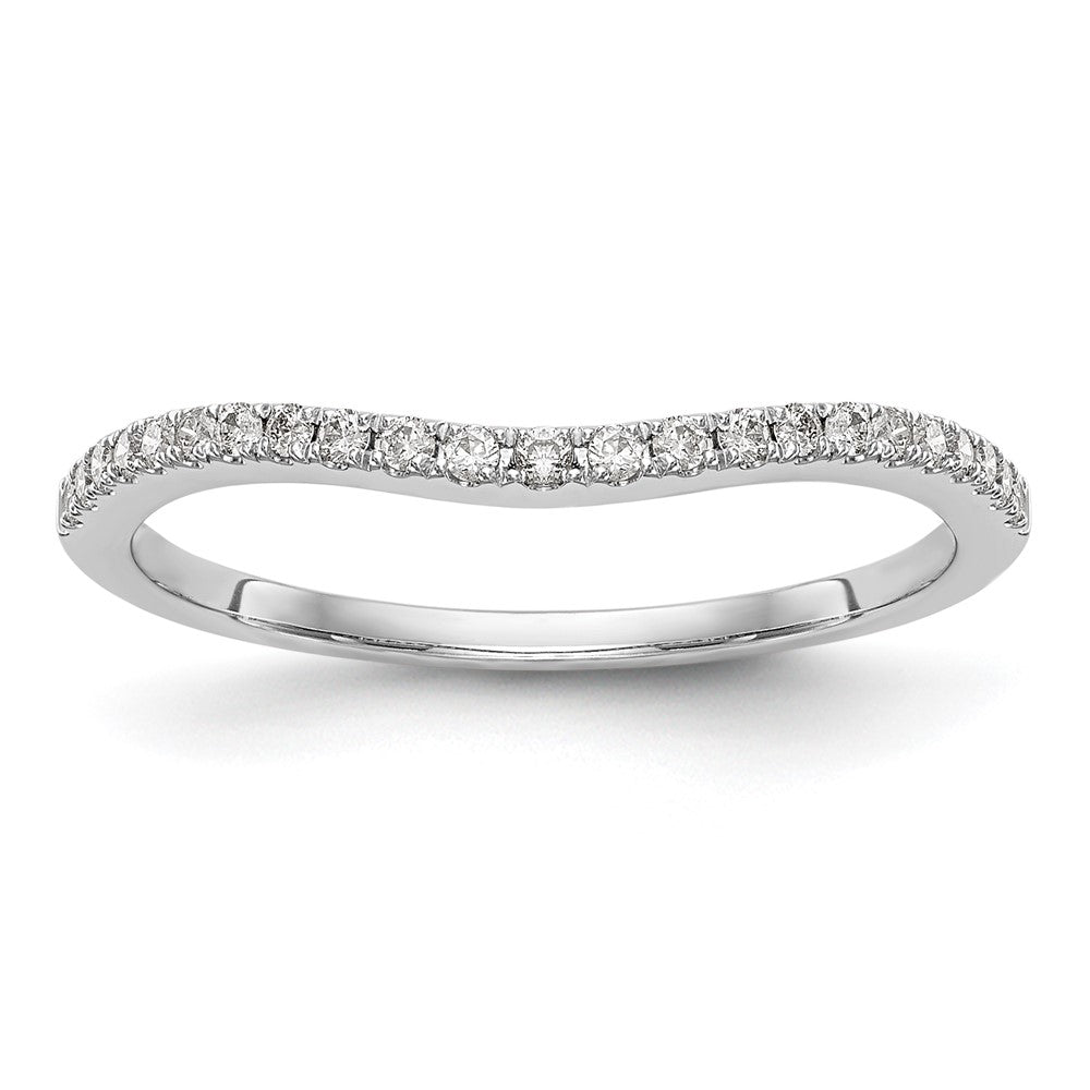14K White Gold Real Diamond Band