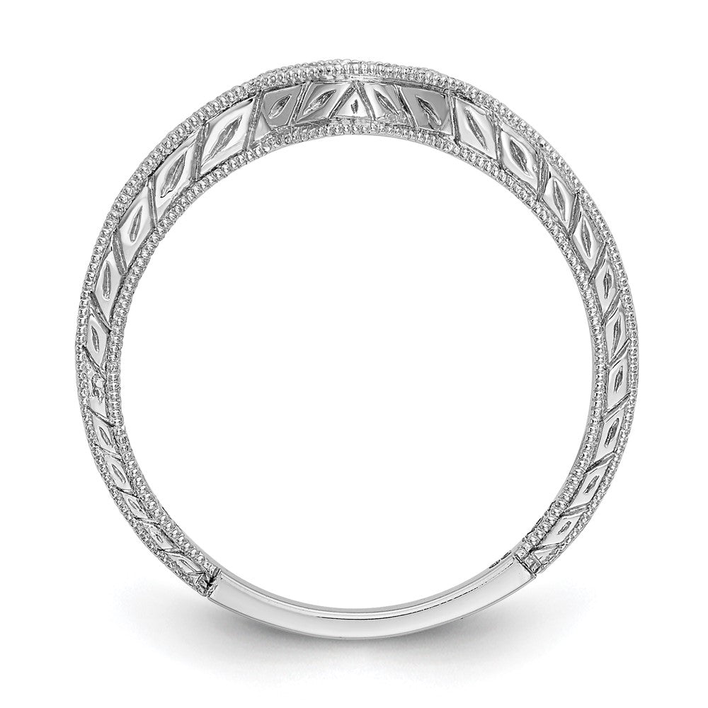 0.14ct. CZ Solid Real 14K White Gold Wedding Band Ring