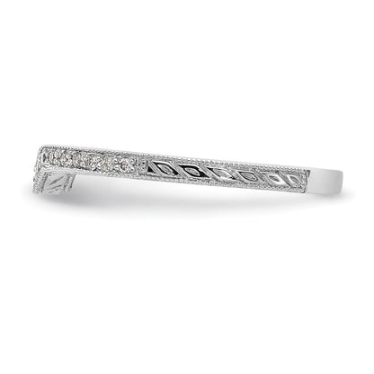 0.14ct. CZ Solid Real 14K White Gold Wedding Band Ring